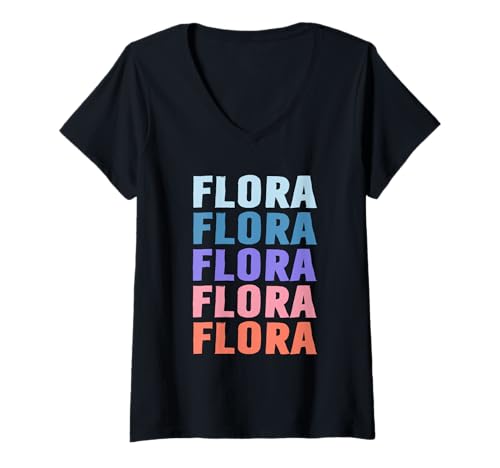 Damen Lustiges Geschenk Name Flora Personalisierter Vorname T-Shirt mit V-Ausschnitt Damen Lustiges Geschenk Name Flora Personalisierter Vorname T-Shirt mit V-Ausschnitt von Gift Ideas Flora tshirt Name