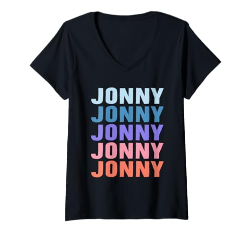 Damen Lustiges Geschenk Name Jonny Personalisierter Vorname T-Shirt mit V-Ausschnitt von Gift Ideas Jonny tshirt Name
