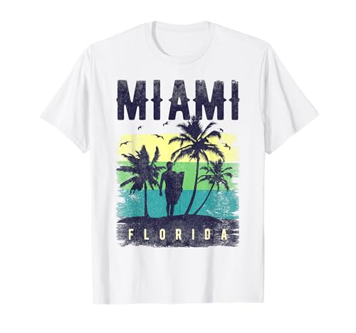 Miami Retro Shirt Damen Miami Strand Souvenirs Miami T-Shirt Miami Retro Shirt Damen Miami Strand Souvenirs Miami T-Shirt von Gift Miami Outfits For Men Miami Florida Souvenirs