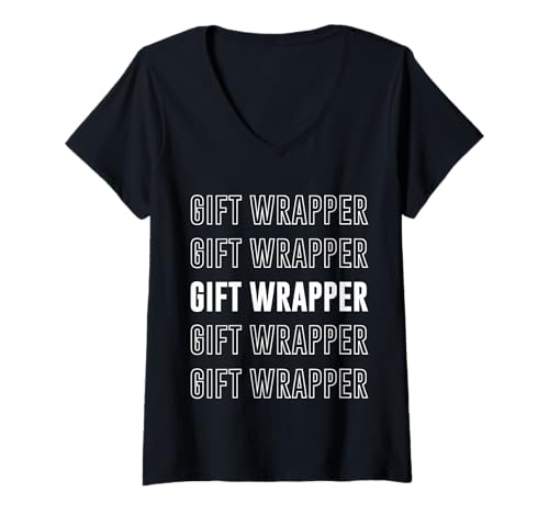 Damen Geschenkverpackung T-Shirt mit V-Ausschnitt Damen Geschenkverpackung T-Shirt mit V-Ausschnitt von Gift Wrapper Apparel
