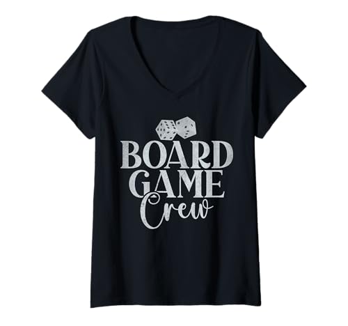 Damen Brettspiel Crew Brettspiel T-Shirt mit V-Ausschnitt Damen Brettspiel Crew Brettspiel T-Shirt mit V-Ausschnitt von Gift for Board Game Lovers & Board Game Gifts