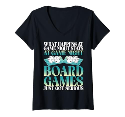 Damen Lustiges Brettspiel T-Shirt mit V-Ausschnitt von Gift for Board Game Lovers & Board Game Gifts