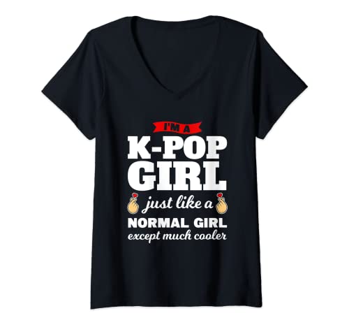 Damen Ich bin ein K-Pop Mädchen K-Pop T-Shirt mit V-Ausschnitt Damen Ich bin ein K-Pop Mädchen K-Pop T-Shirt mit V-Ausschnitt von Gift for k-pop merch