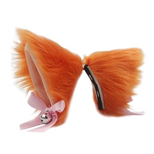 2 Paar Orange Katzenohren Haarspangen Niedlich Pelz Haarnadeln Tierohren Haarnadeln Cosplay Party Kopfbedeckung für Frauen Männer Stil 2 von Gift girl