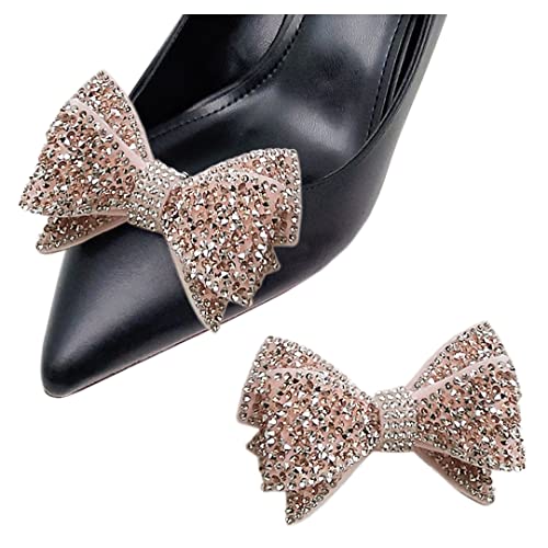 Gift girl Strass-Schleifen-Schnallen, 3-lagig, Schuh-Clips, Schmuck-Dekoration, Schuh-Verzierungen für High Heels, Pumps, 2 Stück, One Size, Strass, Kein Edelstein von Gift girl