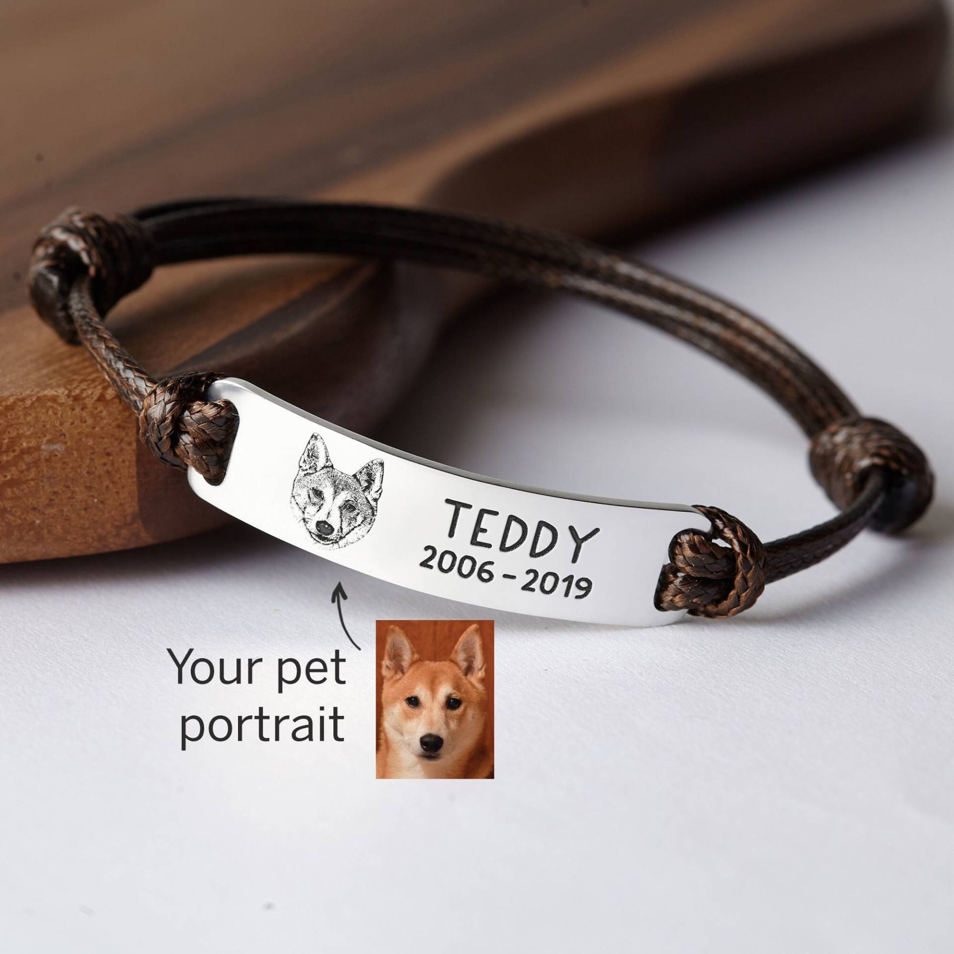 Papa Geschenk Vom Hund, Haustier Foto Geschenk, Katze Hund Armband, Portrait Männer Hunde Erinnerung Papa, Verlust von GiftAGrinCo