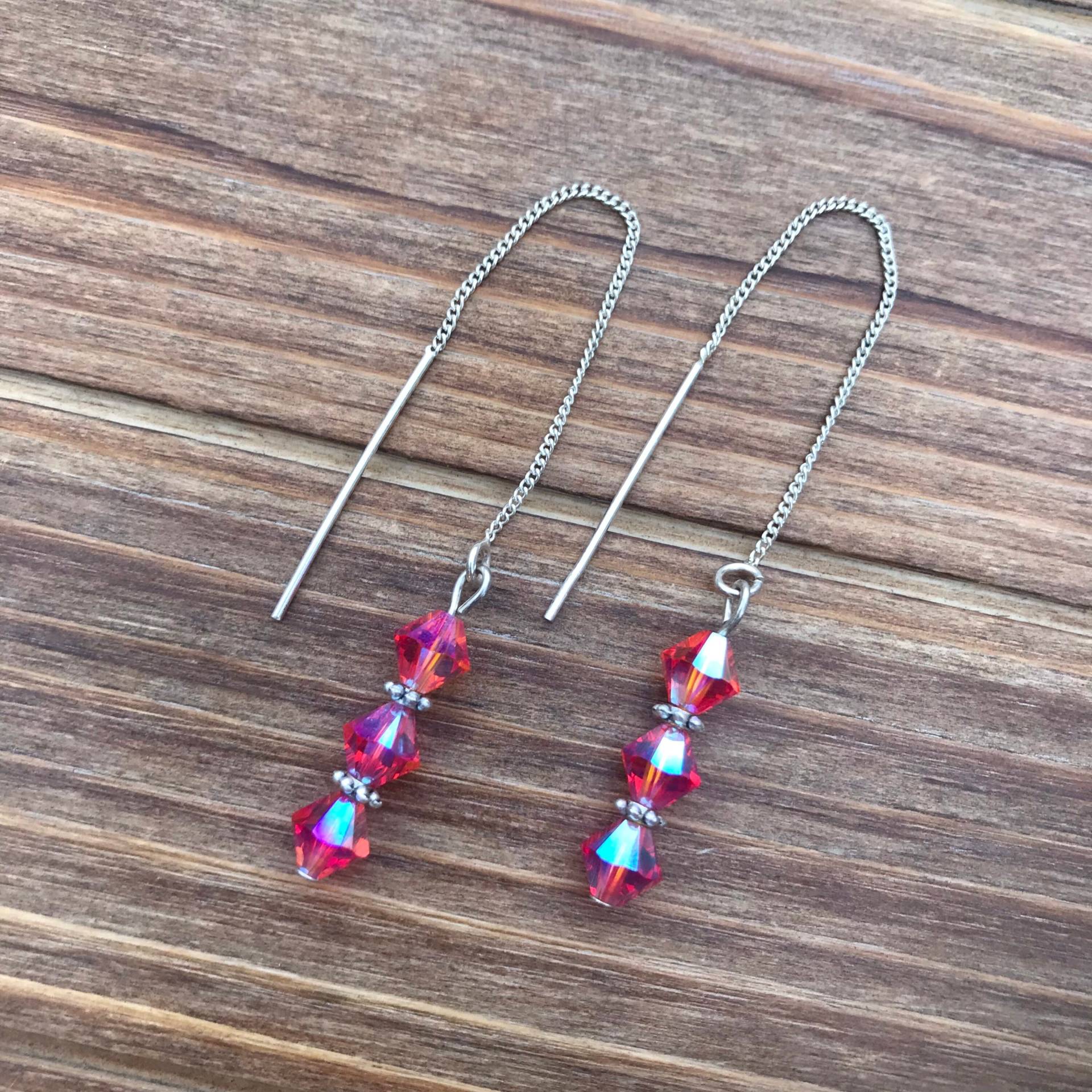 Feueropal Kristall Sterling Silber Ohrfäden Feueropal Kristall Sterling Silber Ohrfäden von GiftGalleria