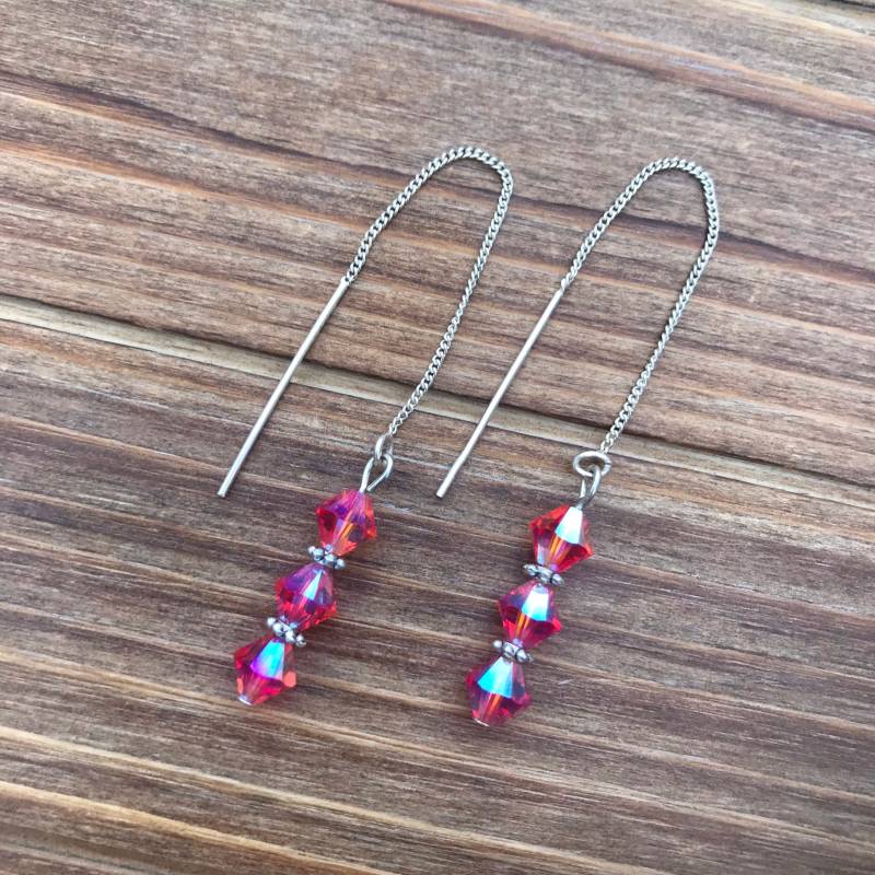 Feueropal Kristall Sterling Silber Ohrfäden Feueropal Kristall Sterling Silber Ohrfäden von GiftGalleria