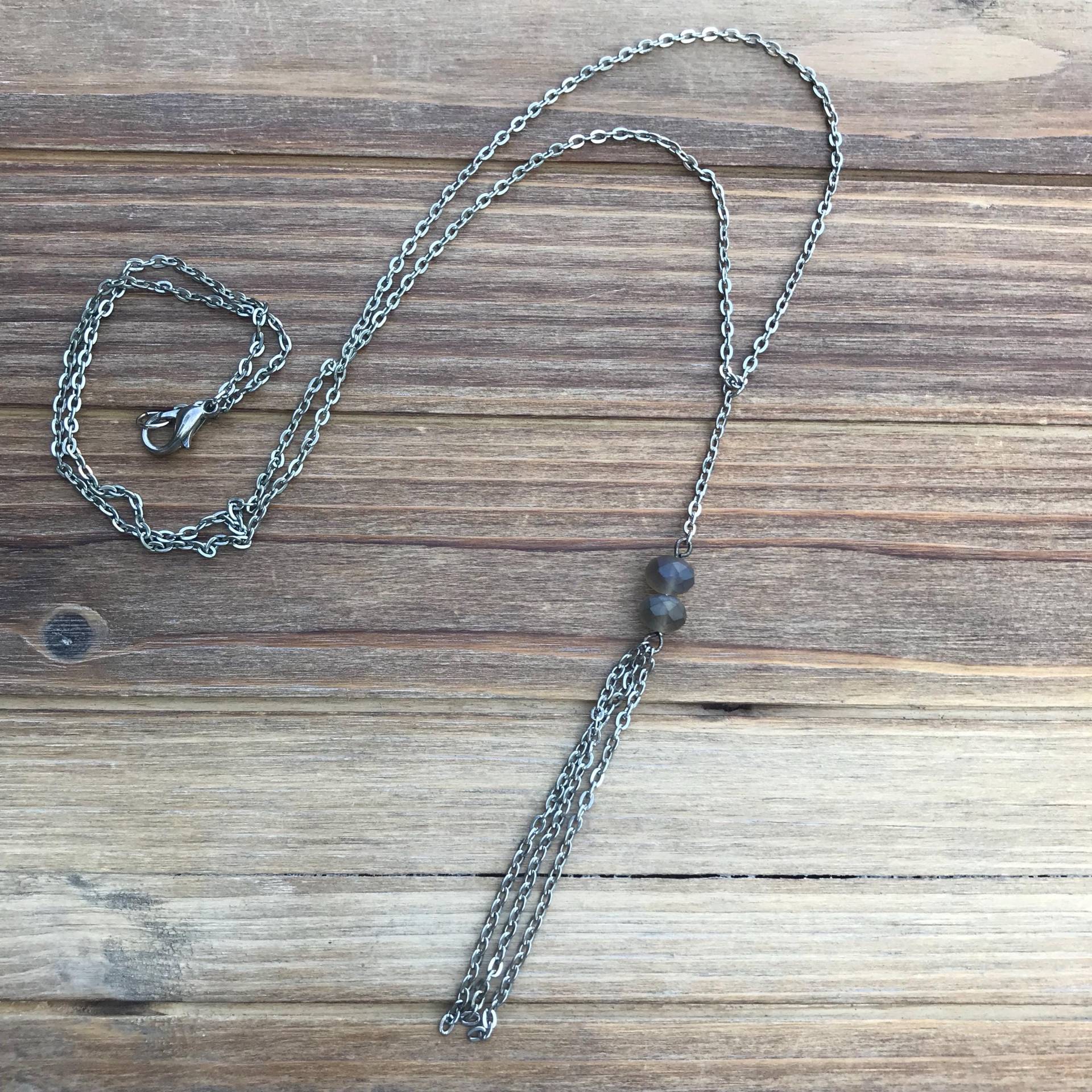 Grau Irisierende Perlenkette Grau Irisierende Perlenkette von GiftGalleria