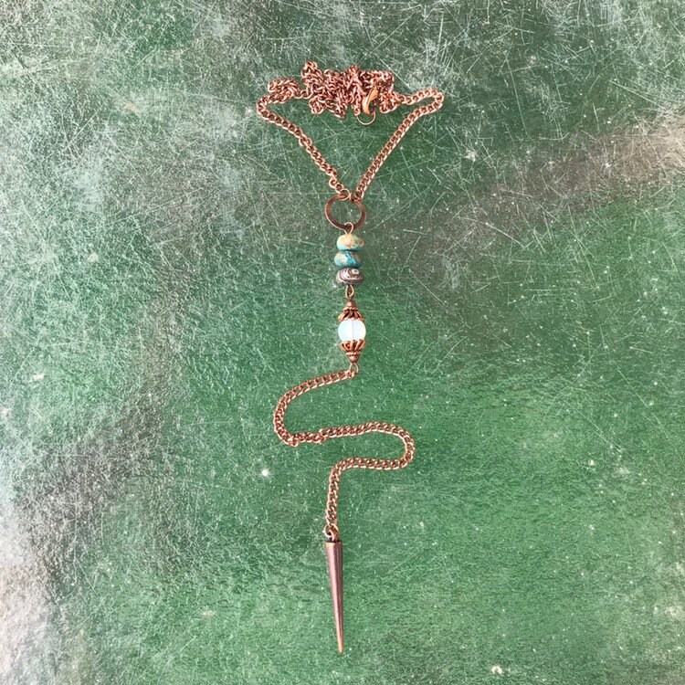 Türkis, Opalith Und Kupferspitze Y-Kette Türkis, Opalith Und Kupferspitze Y-Kette von GiftGalleria