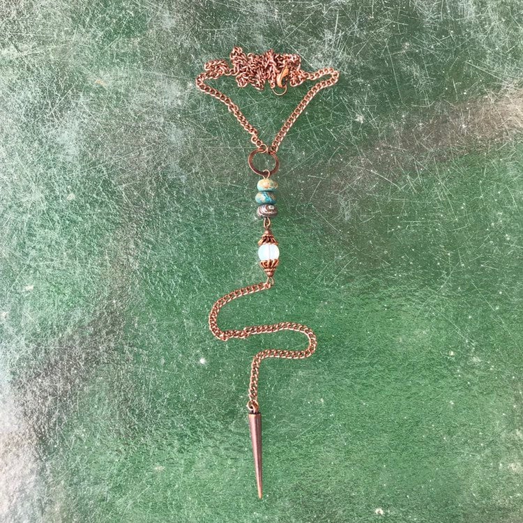 Türkis, Opalith Und Kupferspitze Y-Kette Türkis, Opalith Und Kupferspitze Y-Kette von GiftGalleria