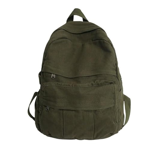 GiftGalore Ästhetischer Canvas-Rucksack für Frauen und Männer, klassischer Reiserucksack, Grunge-Reiserucksack, Schwarze Farbe, Daypack-Rucksäcke(Verde Oscuro) von GiftGalore