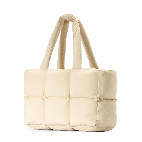 GiftGalore Große gesteppte Tragetasche für Damen weiche Schultertasche leichte gesteppte Handtasche Handtaschen(Caqui) von GiftGalore