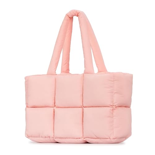 GiftGalore Große gesteppte Tragetasche für Damen weiche Schultertasche leichte gesteppte Handtasche Handtaschen(Rosado) von GiftGalore