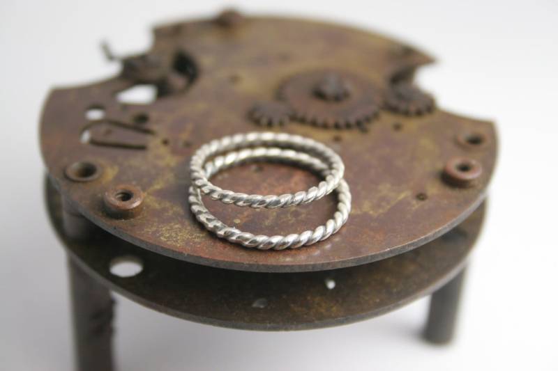 2 - Knuckle Sterling Silber Ringe Handgemacht Seil von GiftHorst