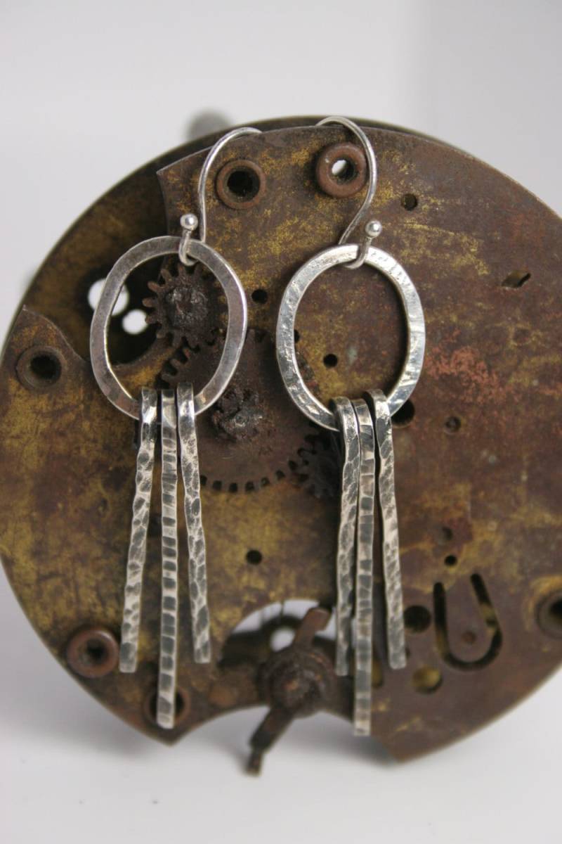 Silber Ohrringe - Gehämmert Handgefertigt von GiftHorst