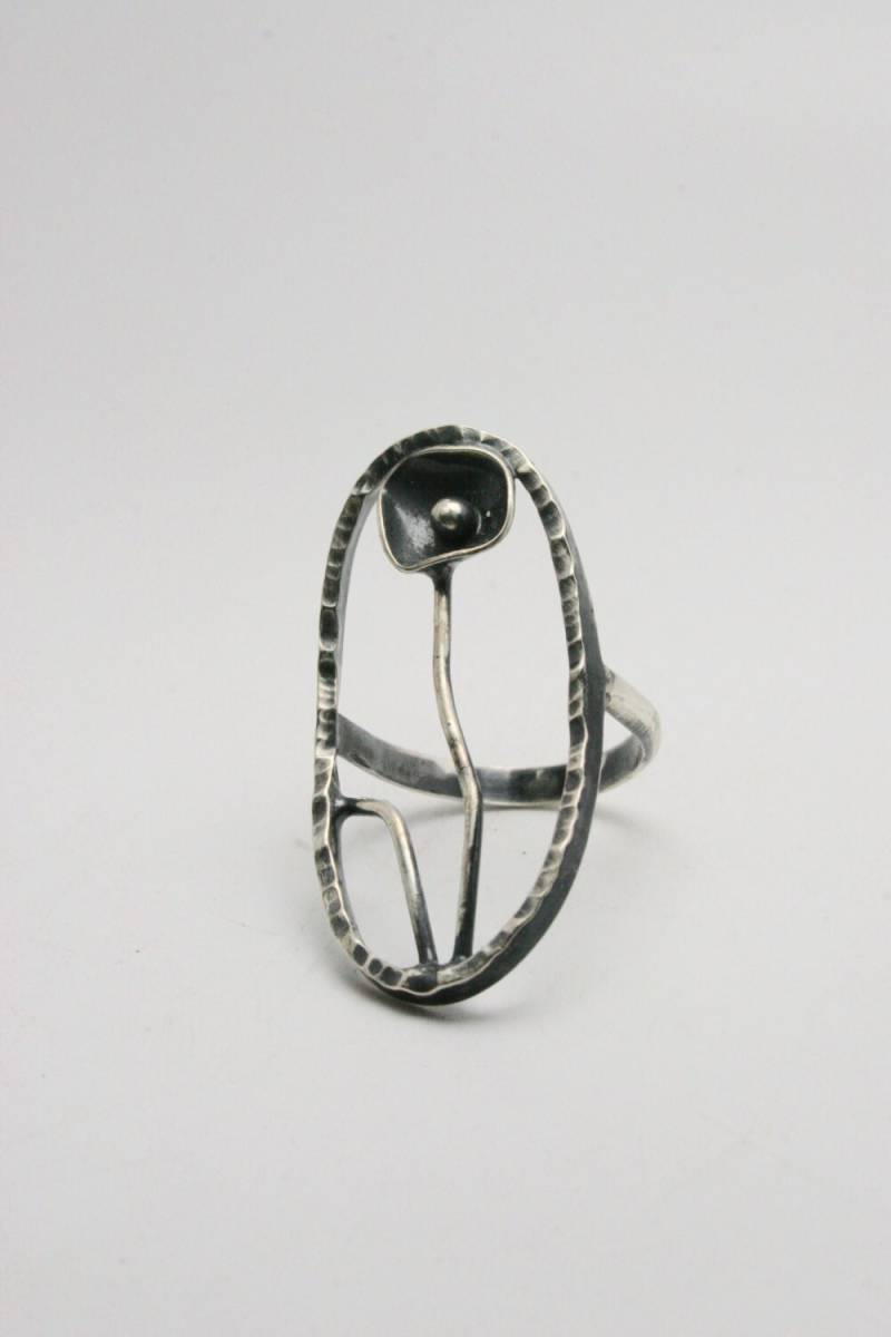 Sterling Silber Ring - Statement Blume Funky von GiftHorst