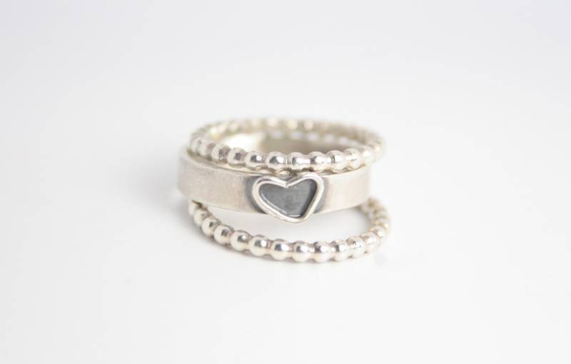 Sterling Silber Stapeln Ring Hochzeit Eingestellt von GiftHorst