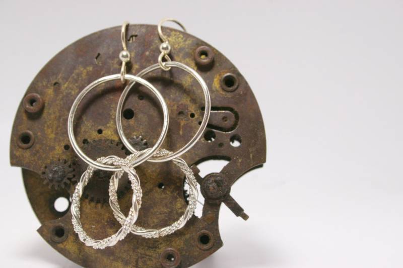 sterling Silber Draht Ohrringe - Funky Spaß von GiftHorst