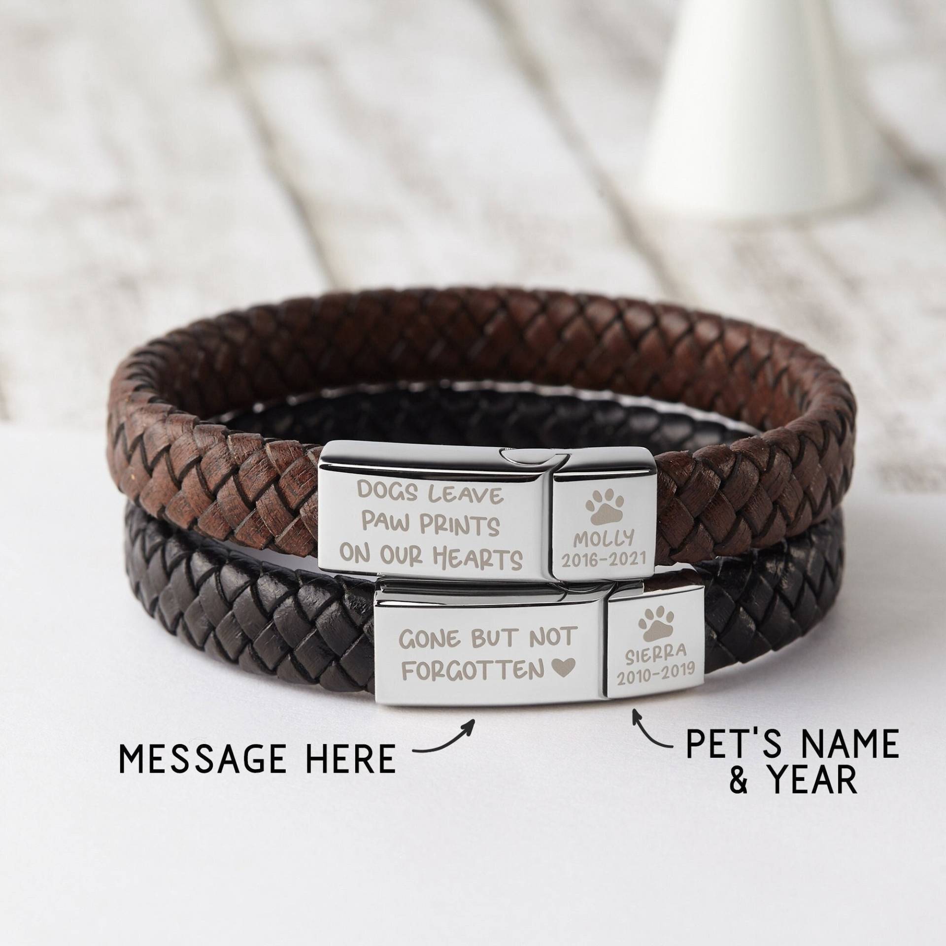 Armband Personalisiert, Hund Papa Personalisiertes Geschenk, Hunde Custom, Haustier Name Schmuck, Gedenkgeschenk, Schmuck Für Männer, Geschenk von GiftStable