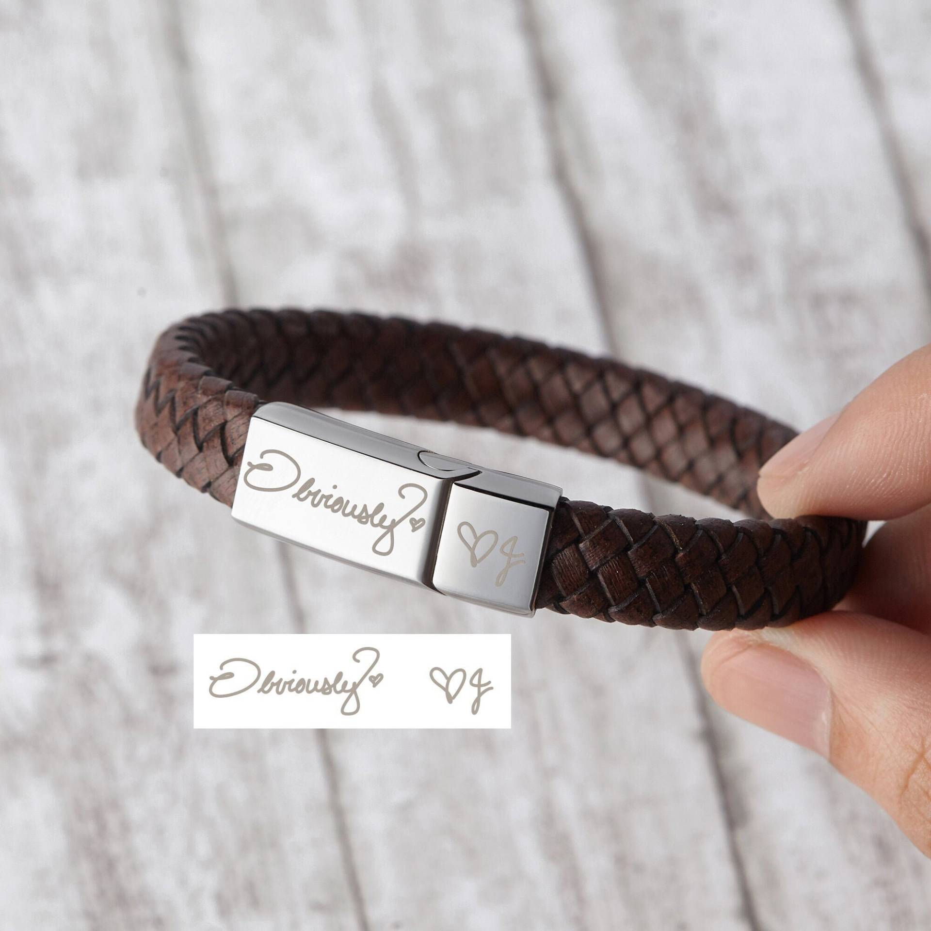 Gedenkgeschenk Für Sohn, Echte Handschrift Geschenk, Chirstmas Erinnerungsgeschenk Männer, Herren Armband, Verlust Von Papa Herrenschmuck von GiftStable