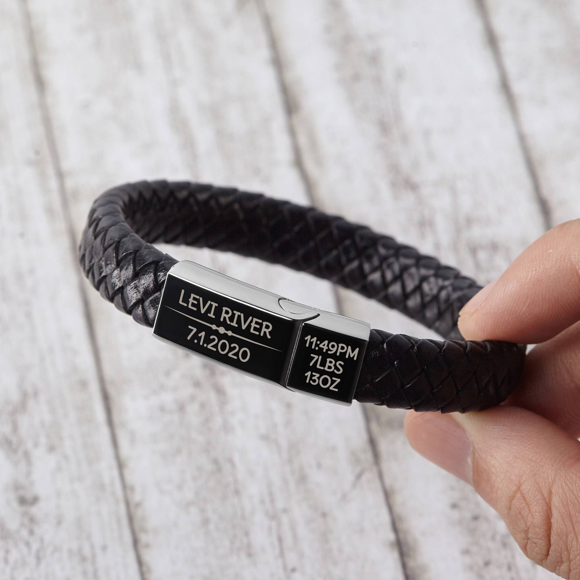 Neues Papa Geschenk, Benutzerdefiniertes Ehemanngeschenk Von Frau, Herren Graviertes Armband Personalisiert, Zum Ersten Mal Armband, Personalisiertes von GiftStable