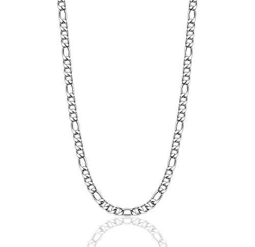 Giftall Figarokette, Halskette, Edelstahlketten für Männer und Frauen, Schmuck, breit, 4 mm, 5 mm, 20 Inches, Breite: 4 mm, Kein Edelstein Giftall Figarokette, Halskette, Edelstahlketten für Männer und Frauen, Schmuck, breit, 4 mm, 5 mm, 20 Inches, Breite: 4 mm, Kein Edelstein von Giftall