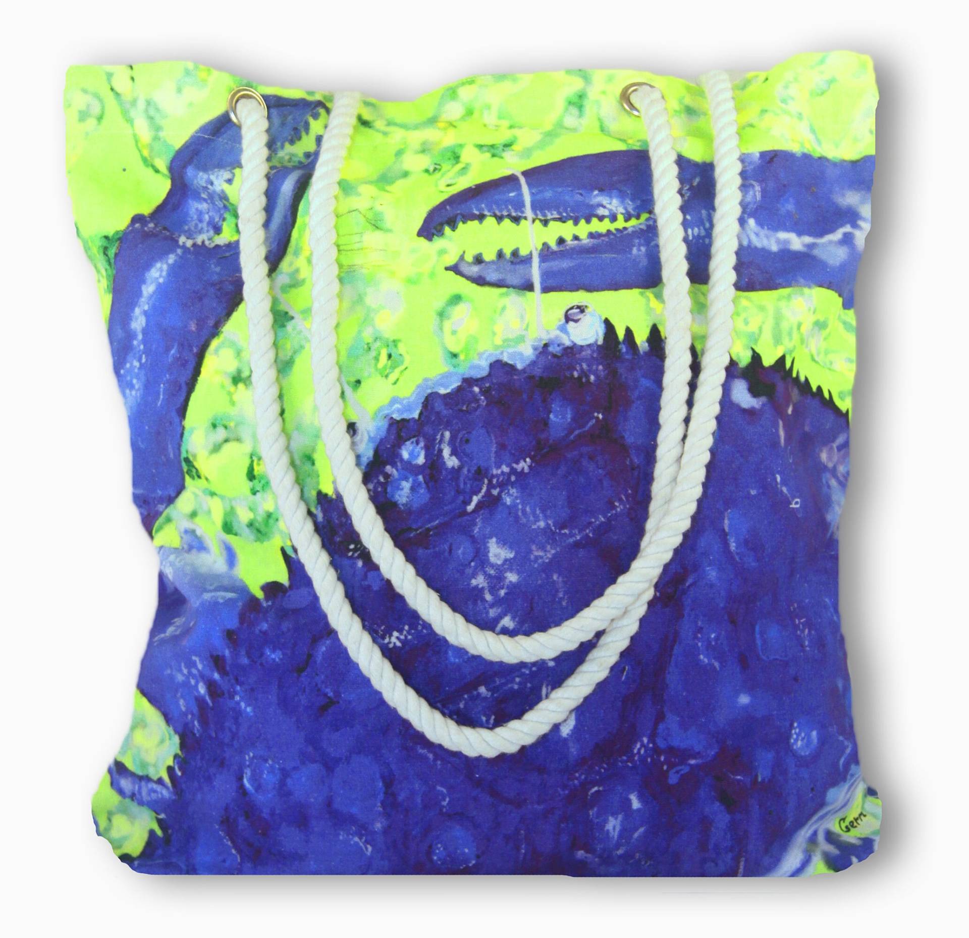 Canvas Tote Mit Blauer Krabbe Macht Große Strandtasche Und Geschenk Für Mädchen von GiftandHomebyGerri
