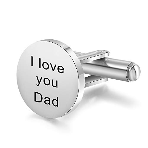 Personalisierte Manschettenknöpfe Männer mit benutzerdefinierten Namen/Datum/Fotogravur 1 Paar Manschettenknöpfe für Männer Geschenk zum Valentinstag Jubiläum Vatertag (A9) von Giftider