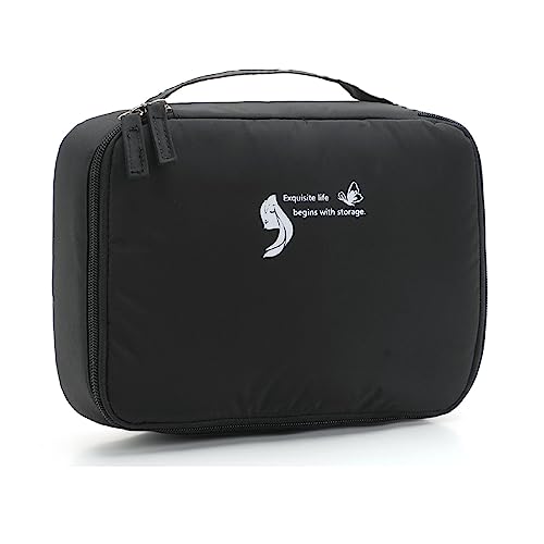 Giftik Tragbare Reise Kulturbeutel Aufbewahrungstasche Damen Wasserdichte Make-up Tasche Kosmetik Aufbewahrungstasche, Schwarz , Einheitsgröße, modisch von Giftik