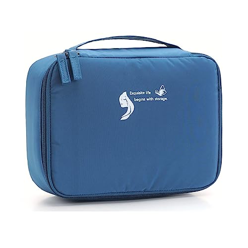 Giftik Tragbare Reise Kulturbeutel Aufbewahrungstasche Damen Wasserdichte Make-up Tasche Kosmetik Aufbewahrungstasche, blau, Einheitsgröße, modisch von Giftik