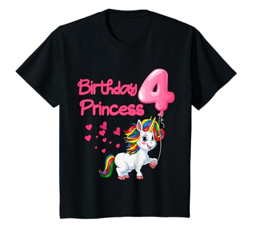 Einhorn Geburtstagskleid für 4 Jahre alt Mädchen Prinzessin T-Shirt Einhorn Geburtstagskleid für 4 Jahre alt Mädchen Prinzessin T-Shirt von Gifts 4 Year Old Girls Unicorn 4th Birthday Party