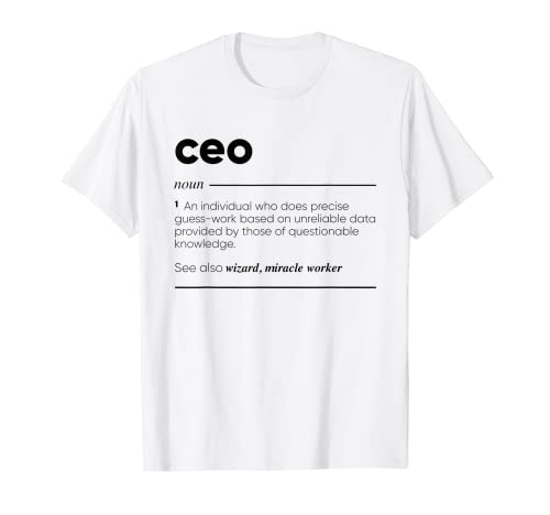 Gifts For CEO Lustige Definition T-Shirt, Herren, Damen, Unisex-Erwachsene, Weiß, S, Klassisches, humorvolles T-Shirt mit Kurzärmeln und Crew-Neck-Kragen, Baumwolle 50%, Polyester 50% Gifts For CEO Lustige Definition T-Shirt, Herren, Damen, Unisex-Erwachsene, Weiß, S, Klassisches, humorvolles T-Shirt mit Kurzärmeln und Crew-Neck-Kragen, Baumwolle 50%, Polyester 50% von Gifts For CEO