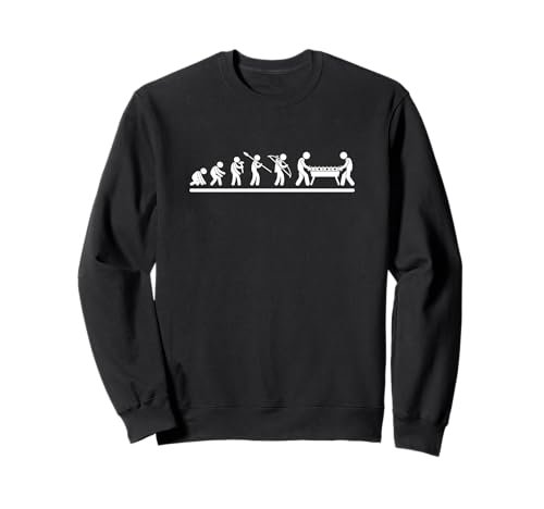 Fußballspieler Evolution Männer Frauen Lustiger Foosball Sweatshirt von Gifts For Foosball Player