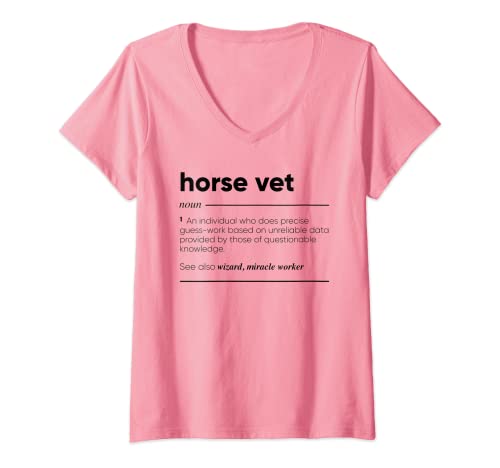 Damen Pferd Tierarzt Lustig T-Shirt mit V-Ausschnitt von Gifts For Horse Vet