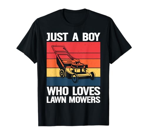 Just A Boy Who Loves Lawn Mowers T-Shirt von Gifts For Lawn Mower & Landscaper Clothing Idea