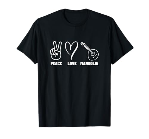 Mandolinist Peace Love Mandoline Männer Frauen Mandolinenspieler T-Shirt Mandolinist Peace Love Mandoline Männer Frauen Mandolinenspieler T-Shirt von Gifts For Mandolin Players