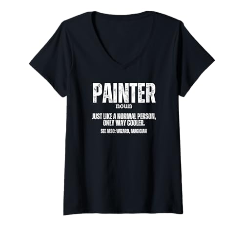 Damen Painter Definition Stolzer Lustiger Hausmaler T-Shirt mit V-Ausschnitt von Gifts For Painters Men