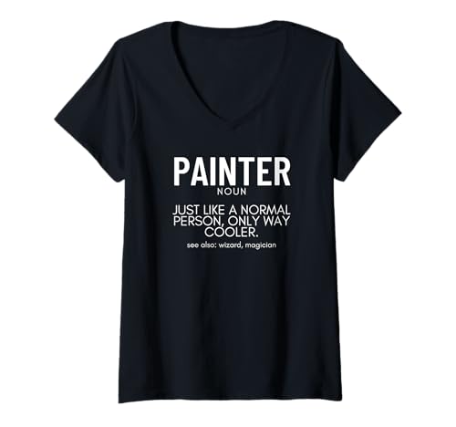 Damen Painter Definition Stolzer Lustiger Hausmaler T-Shirt mit V-Ausschnitt von Gifts For Painters Men