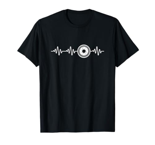 Fotografie Herzschlag Männer Frauen Lustig Fotograf T-Shirt von Gifts For Photography Enthusiast