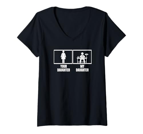 Damen Speed Cuber Deine Tochter Meine Tochter Lustiges Speed Cubing T-Shirt mit V-Ausschnitt von Gifts For Speedcubing Lovers