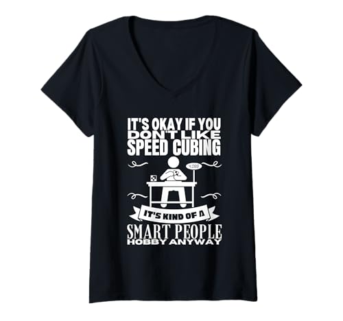 Damen Speed Cubing ist für kluge Leute Lustiger Speed Cuber T-Shirt mit V-Ausschnitt von Gifts For Speedcubing Lovers