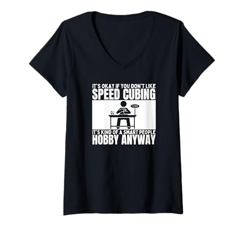 Damen Speed Cubing ist für kluge Leute Lustiger Speed Cuber T-Shirt mit V-Ausschnitt von Gifts For Speedcubing Lovers