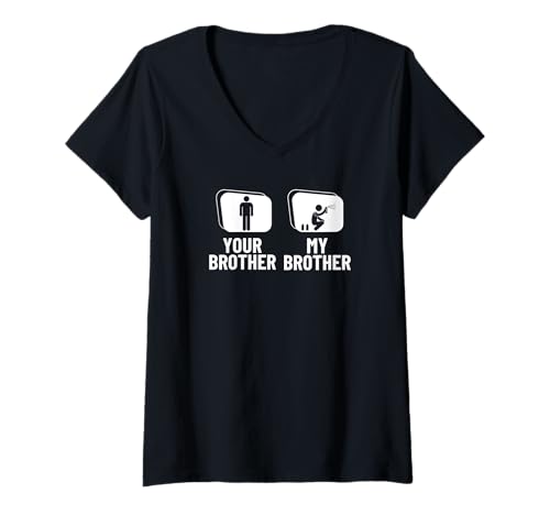 Damen Graffiti Artist Your Brother My Brother Sister Lustiger Sprüher T-Shirt mit V-Ausschnitt Damen Graffiti Artist Your Brother My Brother Sister Lustiger Sprüher T-Shirt mit V-Ausschnitt von Gifts For Sprayer And Graffiti Artists