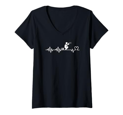 Damen Lustiges Sprühgerät für Herren und Damen von Graffiti Artist Heartbeat T-Shirt mit V-Ausschnitt Damen Lustiges Sprühgerät für Herren und Damen von Graffiti Artist Heartbeat T-Shirt mit V-Ausschnitt von Gifts For Sprayer And Graffiti Artists