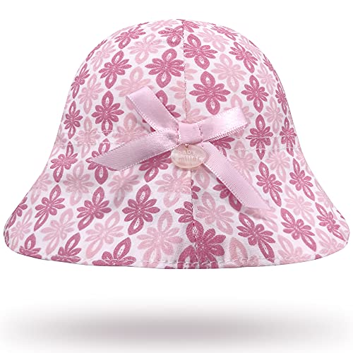 Baby Sonnenhut Mädchen Schirmmütze Kinder Hüte Flapper UV Schutz Caps Faltbarer Eimer Hut Weiche Baumwolle Strand Hüte Hut des Breiten Krempe Fischers Rosa Knoten FL,50 cm von Gifts Treat