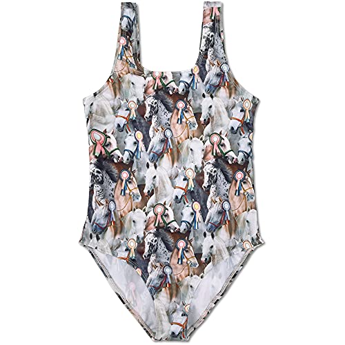 Badeanzug Mädchen Sommer Schwimmen Einteiler Bikini Sport Bademode Mädchen Hawaiian Schwimmanzug UV Schutz Blickdicht Chlorresistent Anti Pilling, grau 110,4-5 Jahre von Gifts Treat