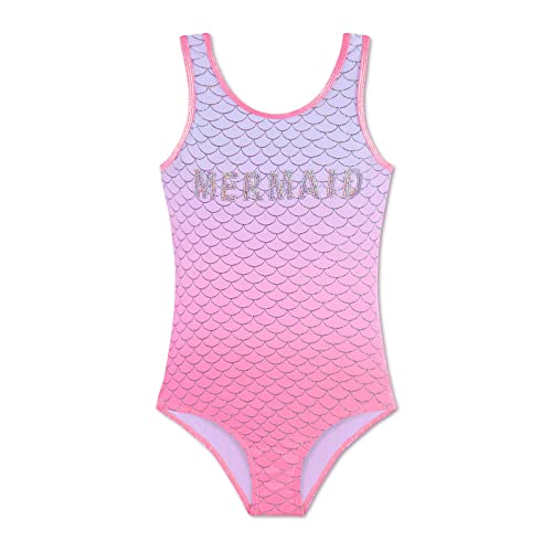 Badeanzug Mädchen Sommer Schwimmen Einteiler Bikini Sport Bademode Mädchen Hawaiian Schwimmanzug UV Schutz Blickdicht Chlorresistent Anti Pilling mit, Rosa 13T,13 Jahre von Gifts Treat