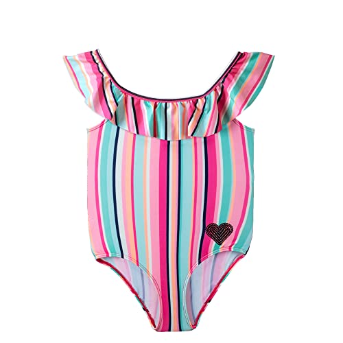 Badeanzug Mädchen Sommer Schwimmen Einteiler Bikini Sport Bademode Mädchen Hawaiian Schwimmanzug UV Schutz Blickdicht Chlorresistent Anti Pilling mit, Rosa 8T,7-8 Jahre von Gifts Treat