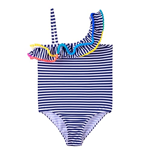 Badeanzug Mädchen Sommer Schwimmen Einteiler Bikini Sport Bademode Mädchen Hawaiian Schwimmanzug UV Schutz Blickdicht Chlorresistent Anti Pilling mit, Schwarz 10T,9-10 Jahre von Gifts Treat